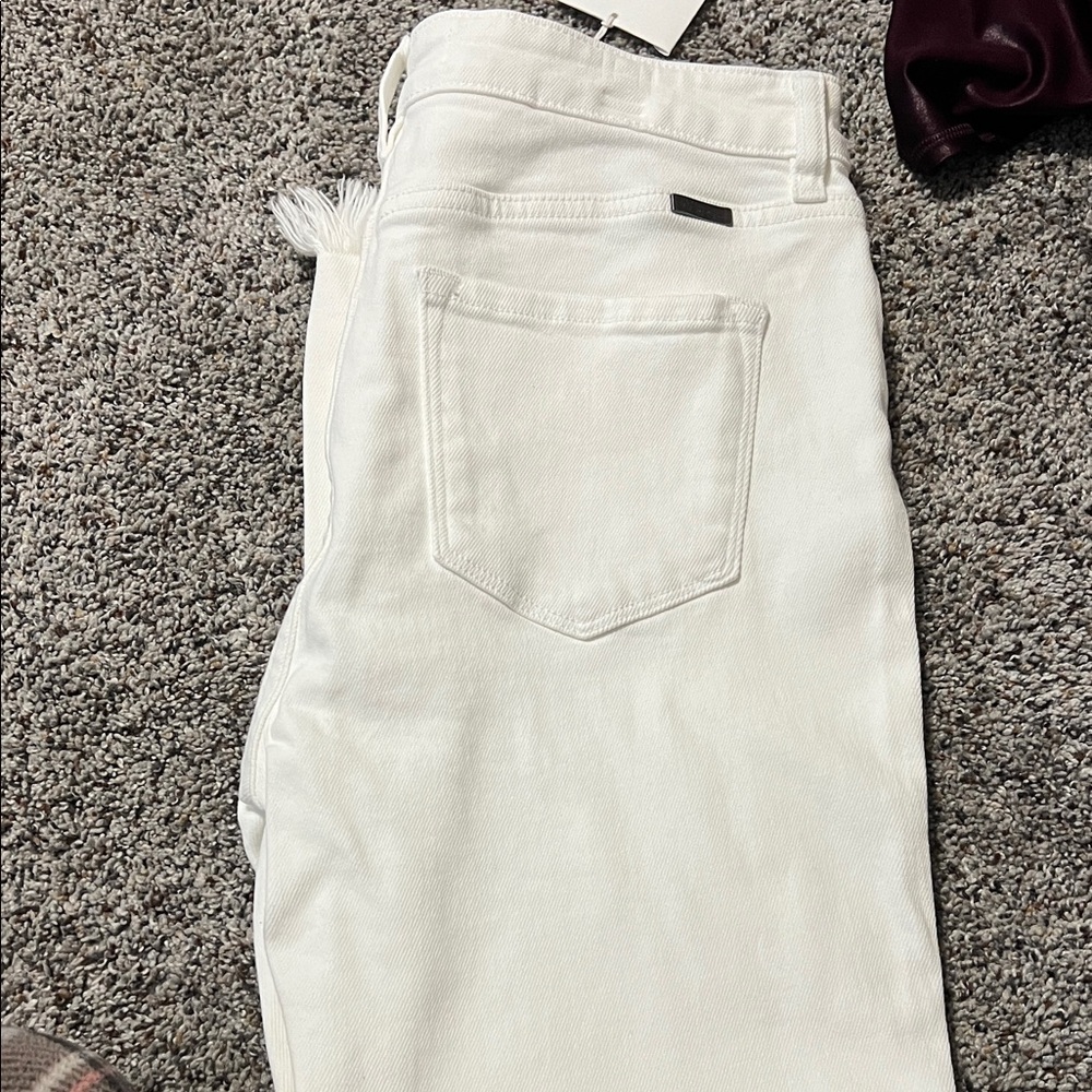 KanCan Women's White Straight Leg Jeans